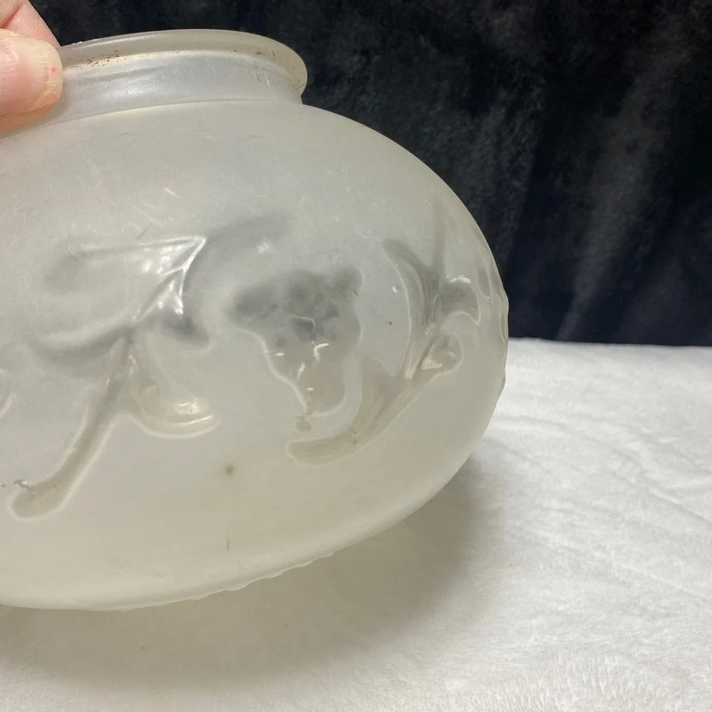 Frosted Glass Lamp Shade Floral‎ Etched Globe Fixture Replacement Part